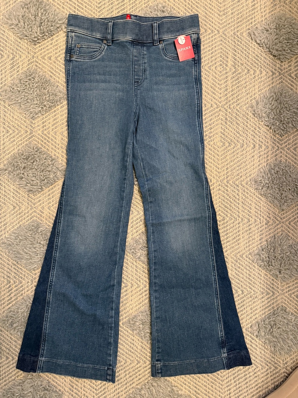 SPANX Midwash Blue Flare Women’s Jeans Petite Small NWT